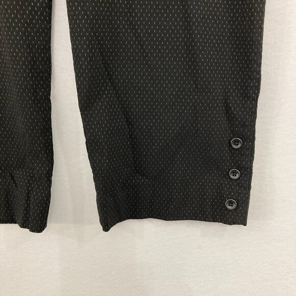 Chico's size Large/2 Stretch Micro Polka Dot Button Accent Pull-on Crop Pants - Picture 5 of 10